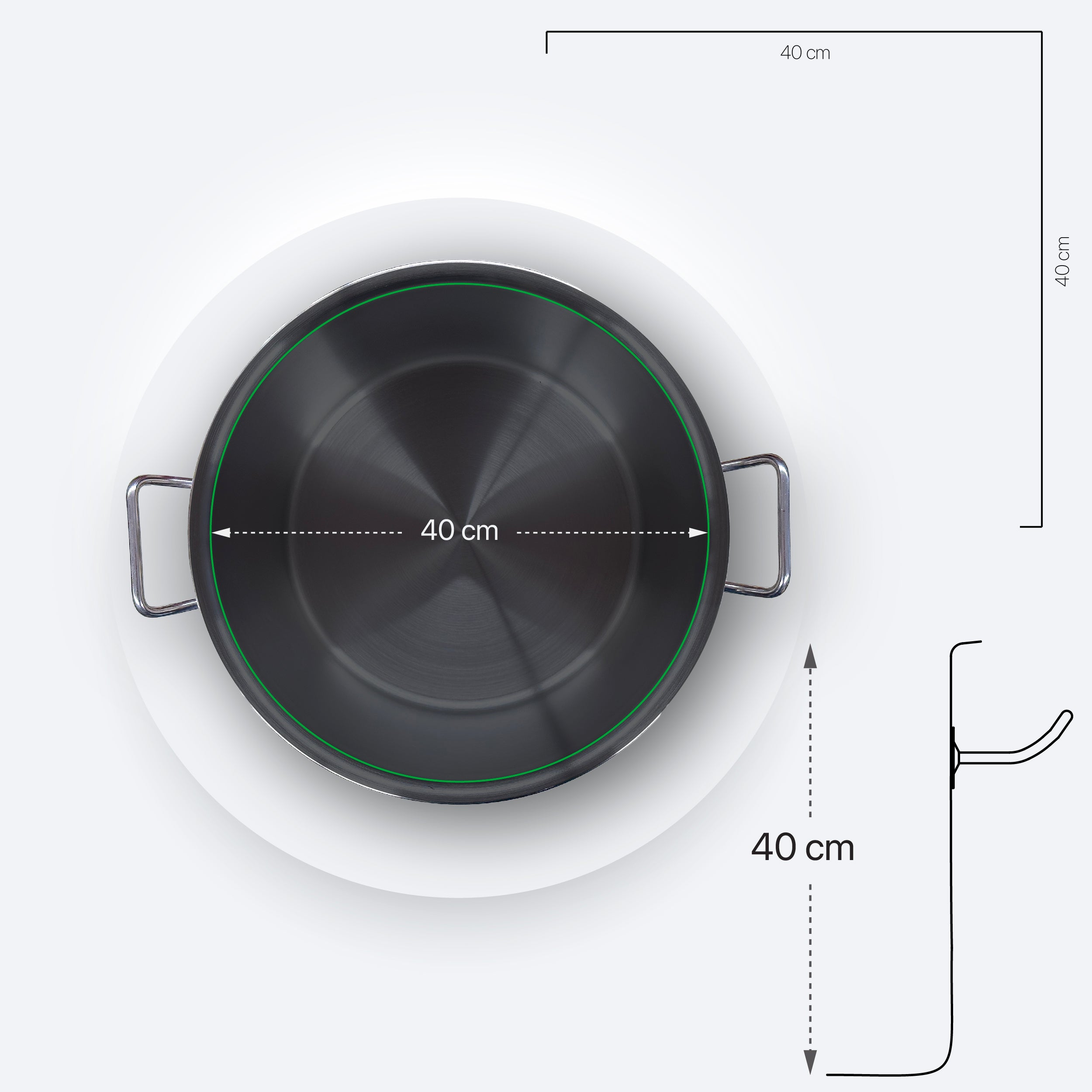 Deep Stock Pot 40x40 cm, 49 Lt