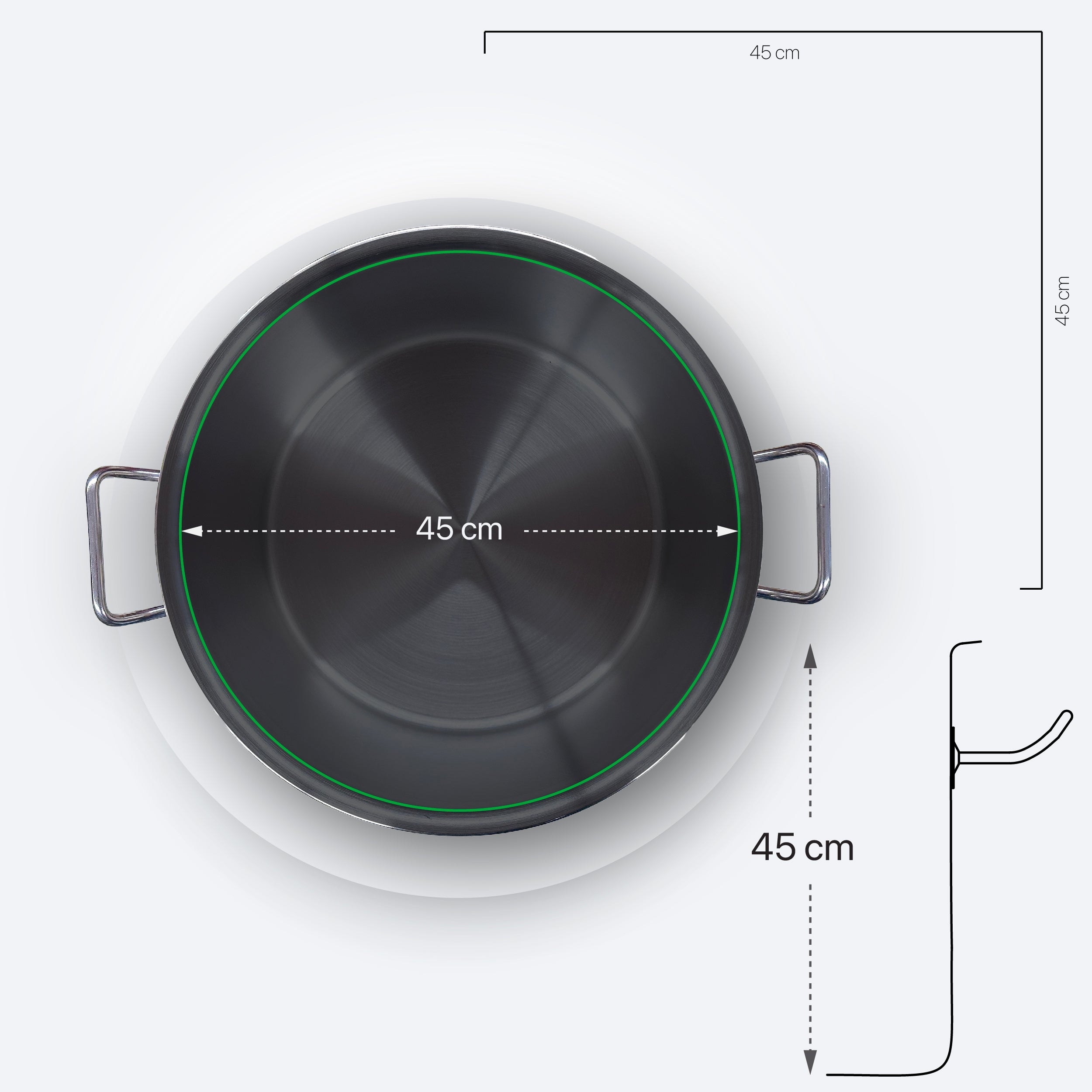 Deep Stock Pot 45x45 cm, 69 Lt