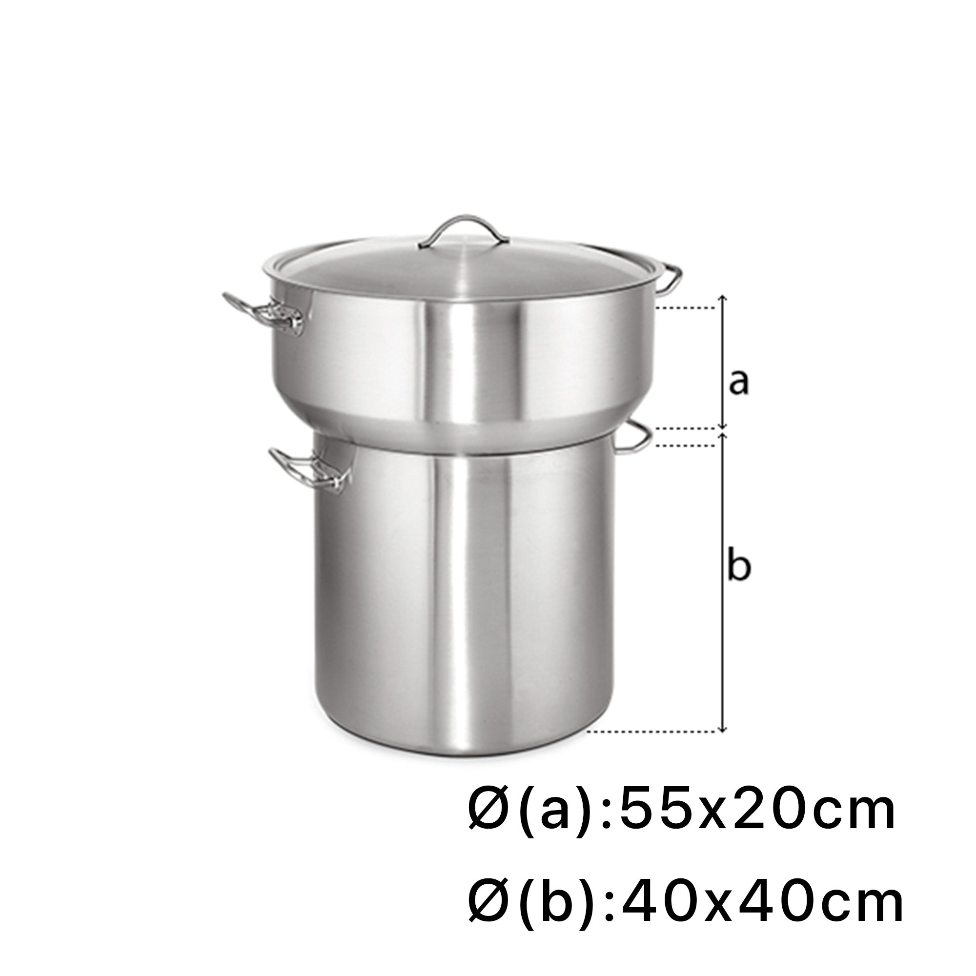 Kayalar Kuskus Tenceresi Kapaklı Set Alt (Ø40x40cm) ve Süzgeç(Ø55x20cm)