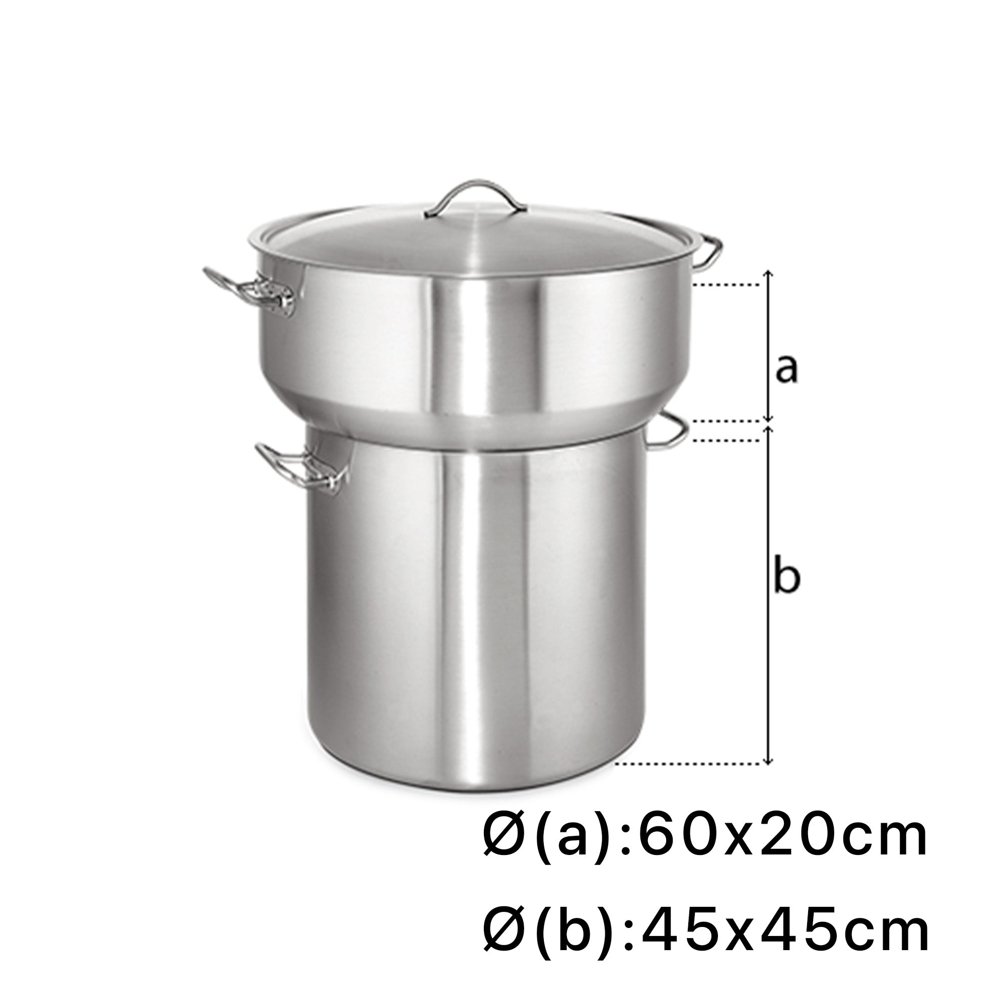 Kayalar Kuskus Tenceresi Kapaklı Set Alt (Ø45x45cm) ve Süzgeç(Ø60x20cm)