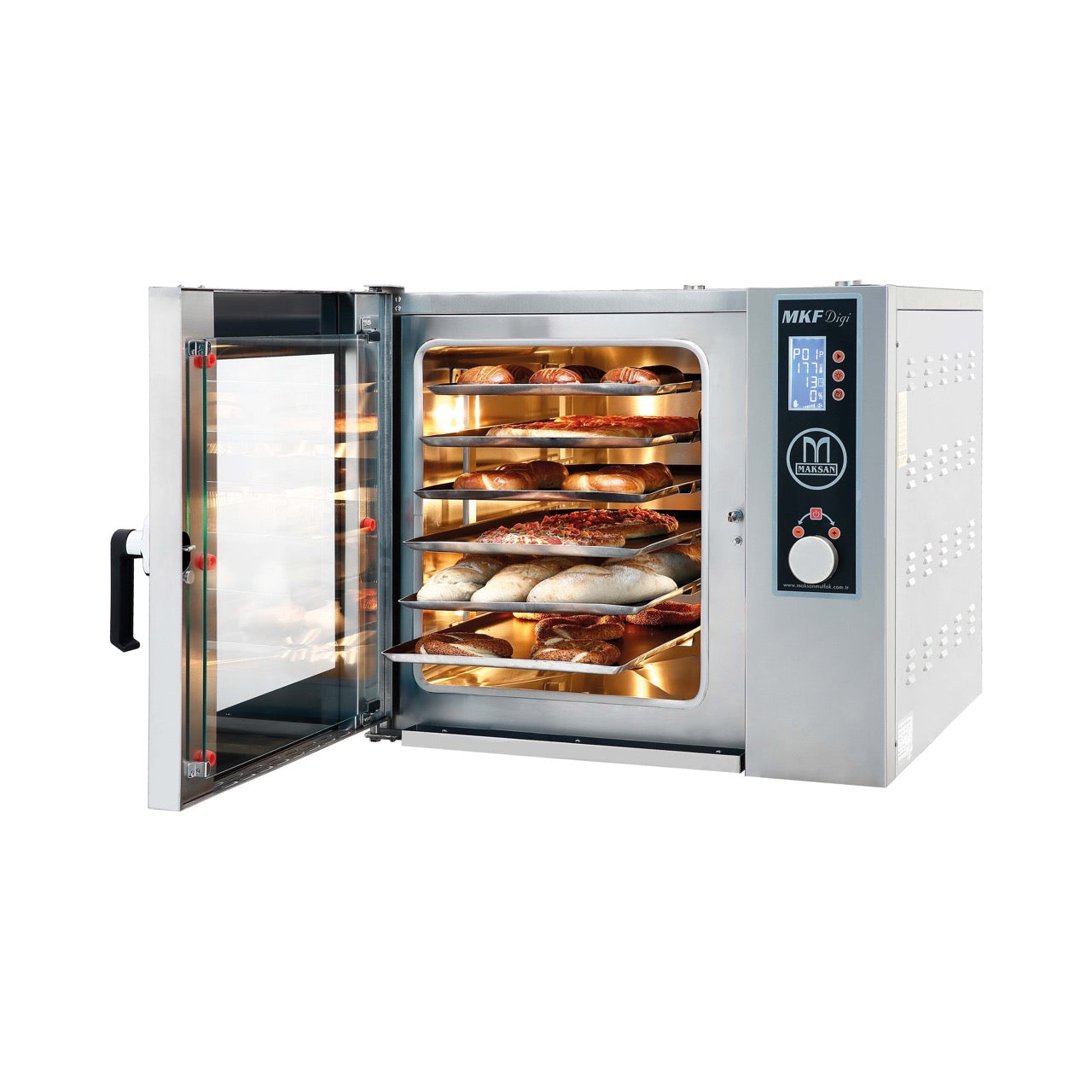 Maksan MKF-6 DIGI Elektrik Isıtmalı Konveksiyonlu Patisseri Fırını, 6 x 600 x 400mm Tepsi Kapasite