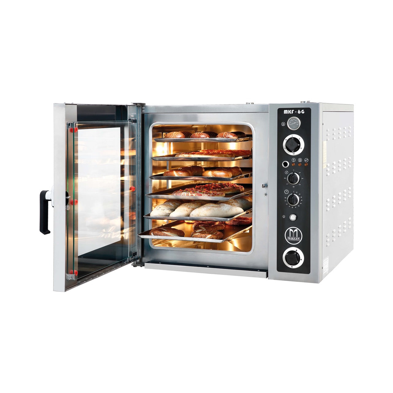 Maksan MKF-6G Gaz Isıtmalı Konveksiyonlu Patisseri Fırını, 6 x 600 x 400mm Tepsi Kapasite