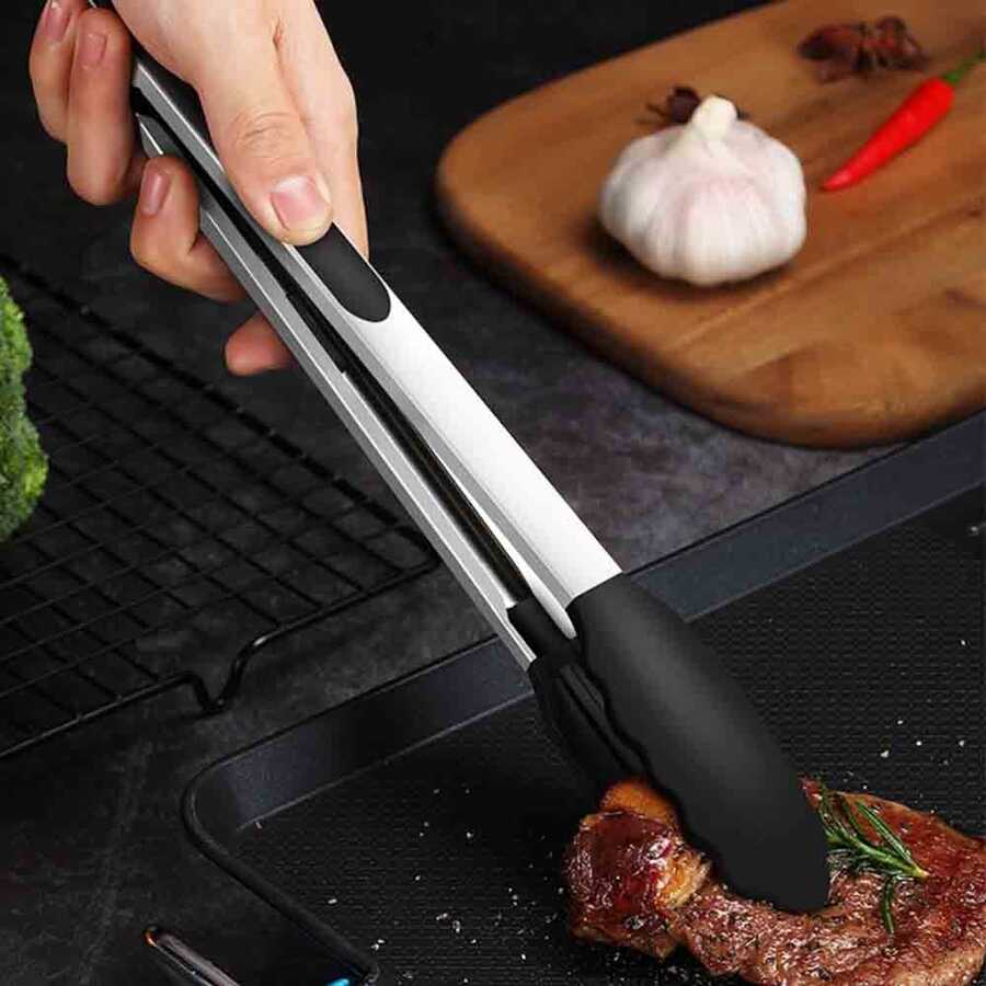 Epinox Barbekü Maşası Silikon 25 Cm Siyah (BMS-25)