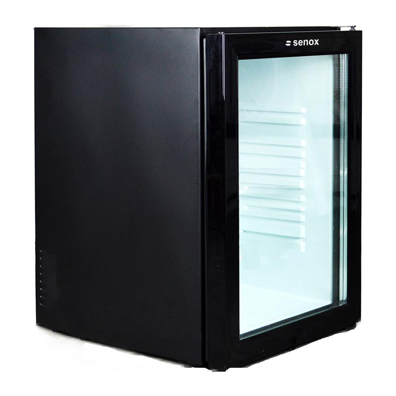 Şenox SNX-35SC Cam Kapılı Mini Bar Buzdolabı, Dikey, 35L, Siyah