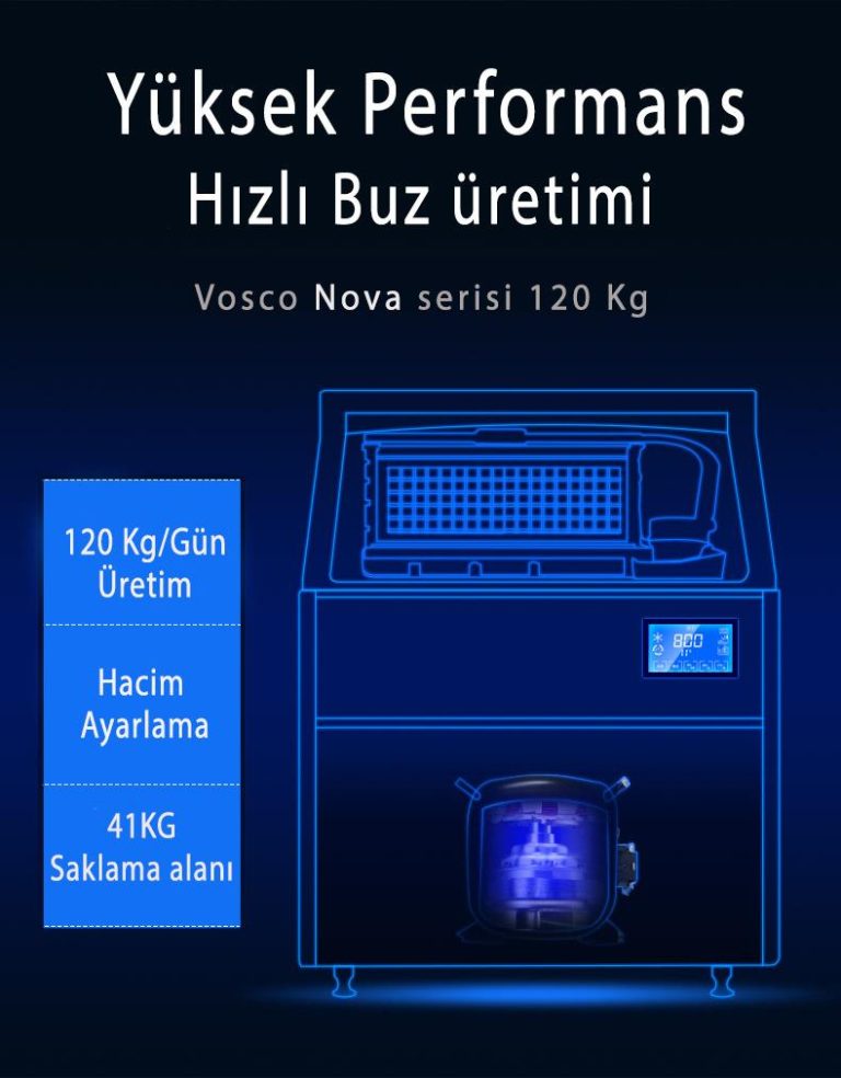 Vosco VSC-120C Buz Makinesi 120 Kg/Gün Kapasiteli